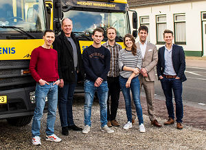 The SIMON team visiting IM recovery operator Sprankenis in Leende (from left to right: Andrey Kateshov, Gerjo Sprankenis, Mike Evers, Erik van Breusegem, Moira Berens, Rudy van Haandel, Jaap Evertse)