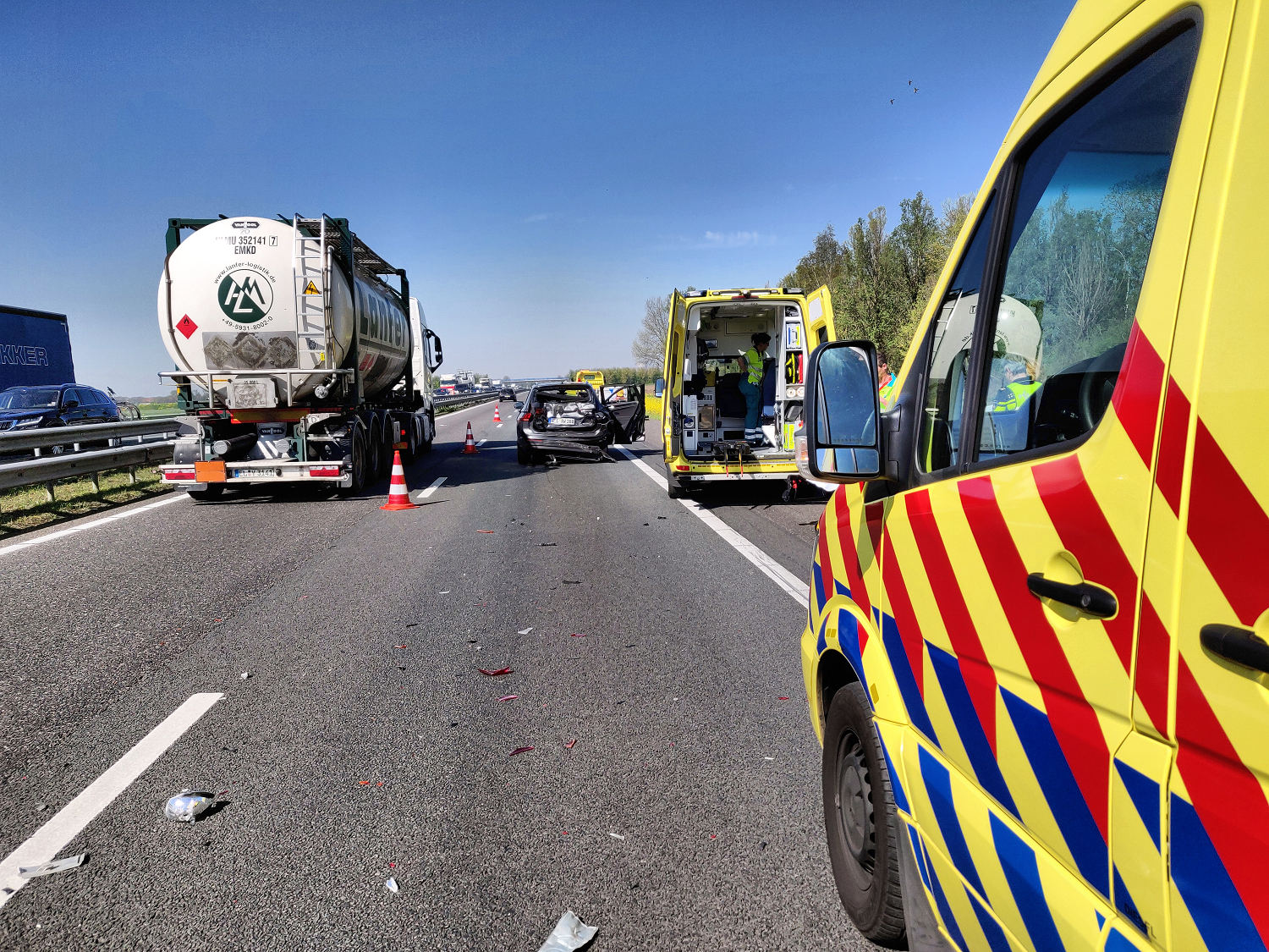 Ongeval op de A59 bij Waspik op 18 april 2019